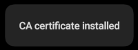 Android Certificate imported